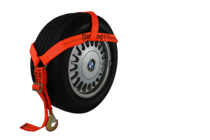 Orange Diamond Weave Tire Bonnet with Snap Hook Ratchets | Pack of 4