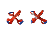 Load image into Gallery viewer, 8 Point Heavy Duty Orange TECNIC 18 ft Strap Kit for Rollback/Flatbed Tie Downs with 12&quot; Chain Tail
