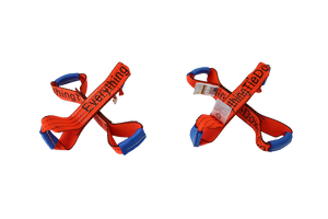8 Point Heavy Duty Orange TECNIC 18 ft Strap Kit for Rollback/Flatbed Tie Downs with 12" Chain Tail