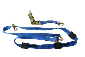 2" x 11' DIAMOND WEAVE 3 Point Ratchet Wheel Strap with 3 Rubber Tread Grabs (Swivel J)(4 Pack)