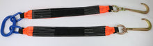 Load image into Gallery viewer, Towing V Bridle 4 inch x 60 inch with 15 inch J Hook And Reinforced Legs Orange DW
