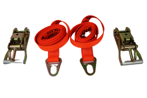 2" x 8' Chevron Wheel Lift Key Hole Straps With Finger Hook Ratchet (2 pack)