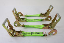 Load image into Gallery viewer, 2&quot; Ratchet with Hi Viz Diamond Weave Webbing and Twisted Snap Hook | Pack of 4

