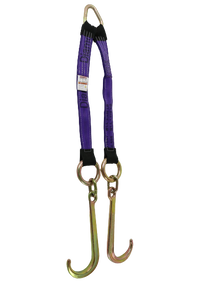 2" x 24" V Strap Bridle Diamond Weave With 15" Forged J Hooks
